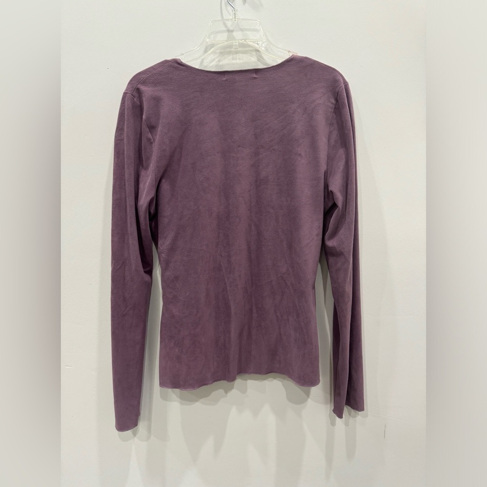 Karen Kane Purple Rose Wrap Top - Picture 6 of 9